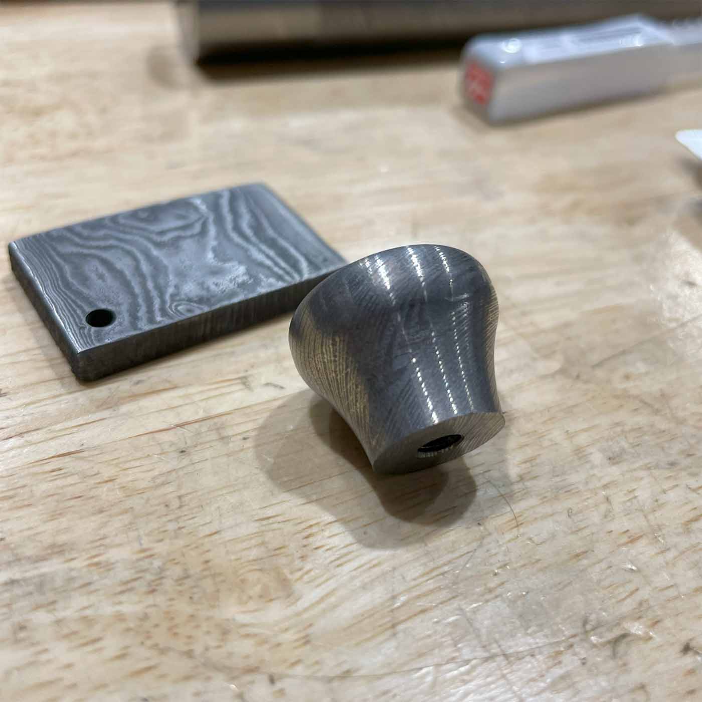 1932 GMC Window Crank Knob Made From Stainless Damascus Steel