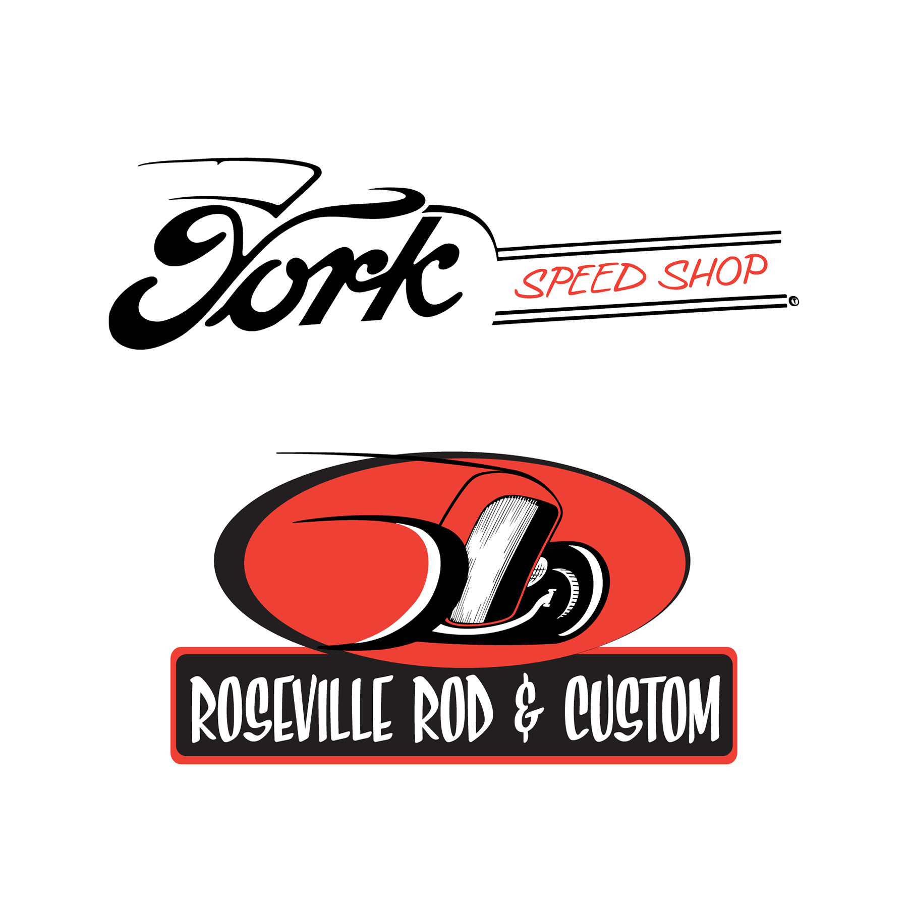 Roseville Rod & Custom and York Speed Shop Logos